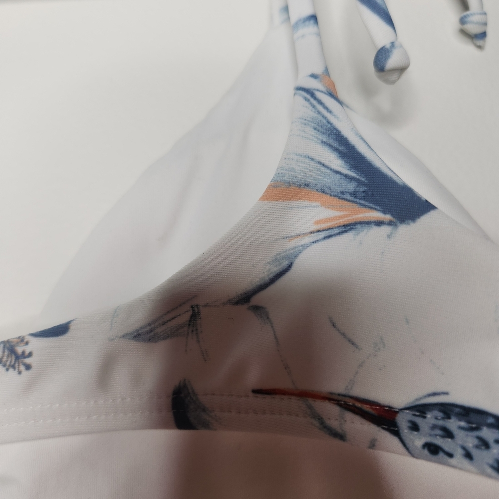 L space‎ Rocky Floral Triangle Bikini Top Medium White - Picture 6 of 6